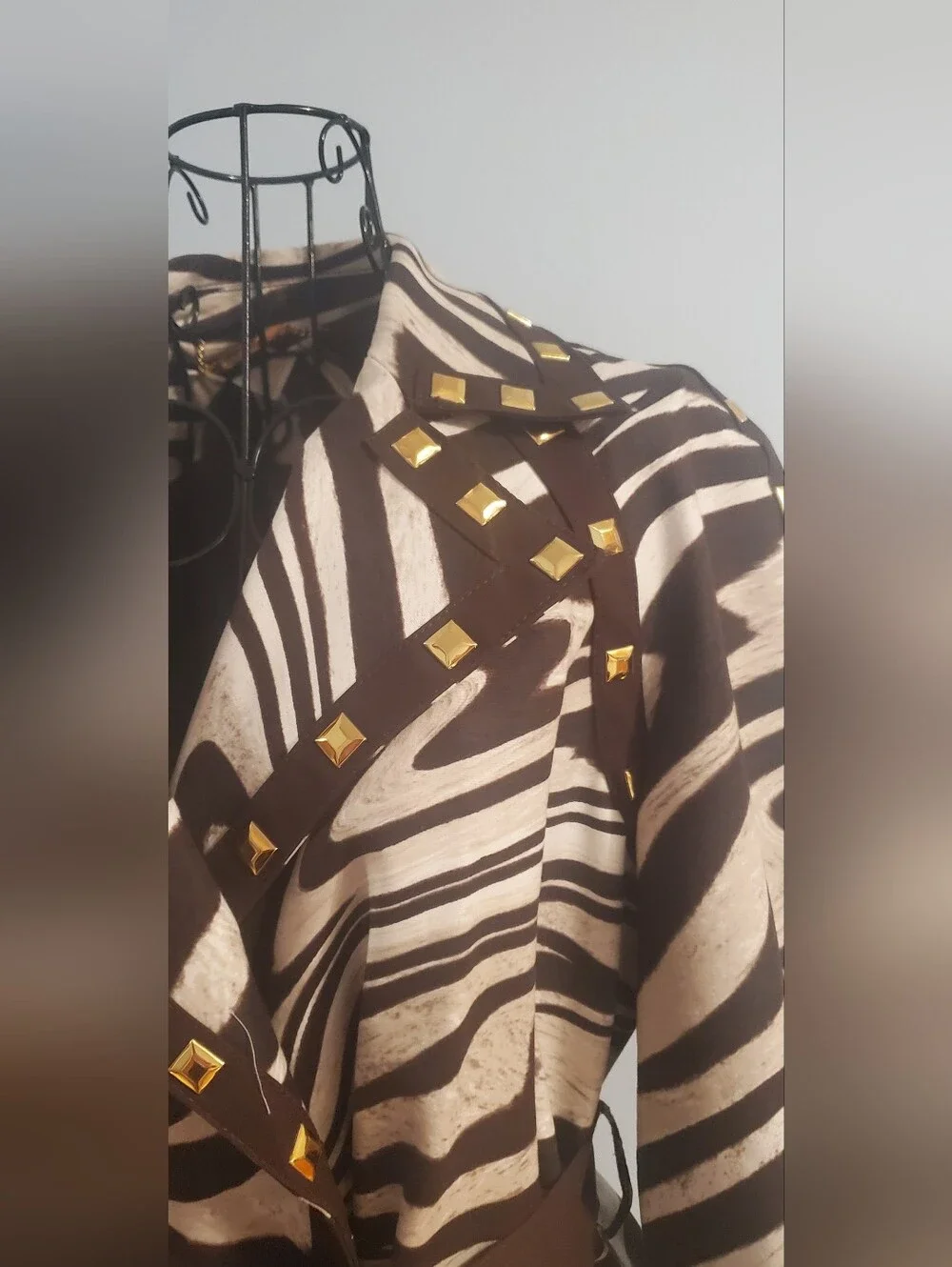 Michael Kors Chocolate Brown Lined Coat with Gold Hardware - Picture 4 of 12